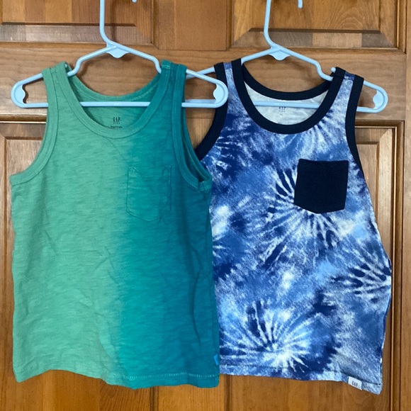 GAP Shirts & Tops Gap Xs Tank Tops Green Shaded Blue Tie Dye Like